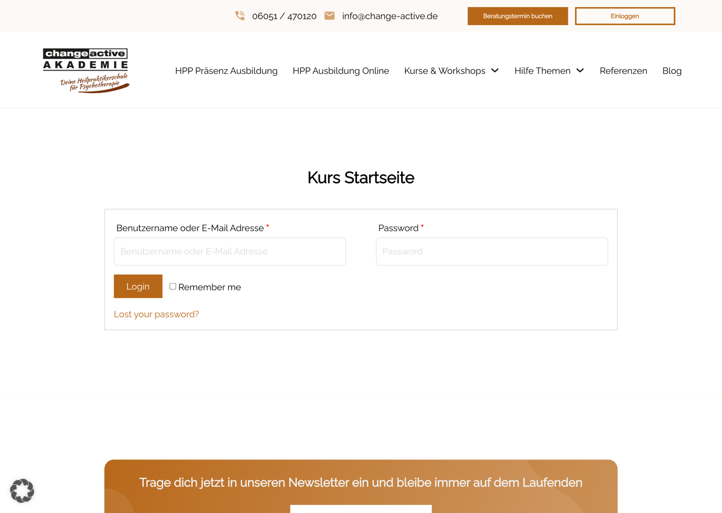 Bezahlschranke & geschützter Kursbereich