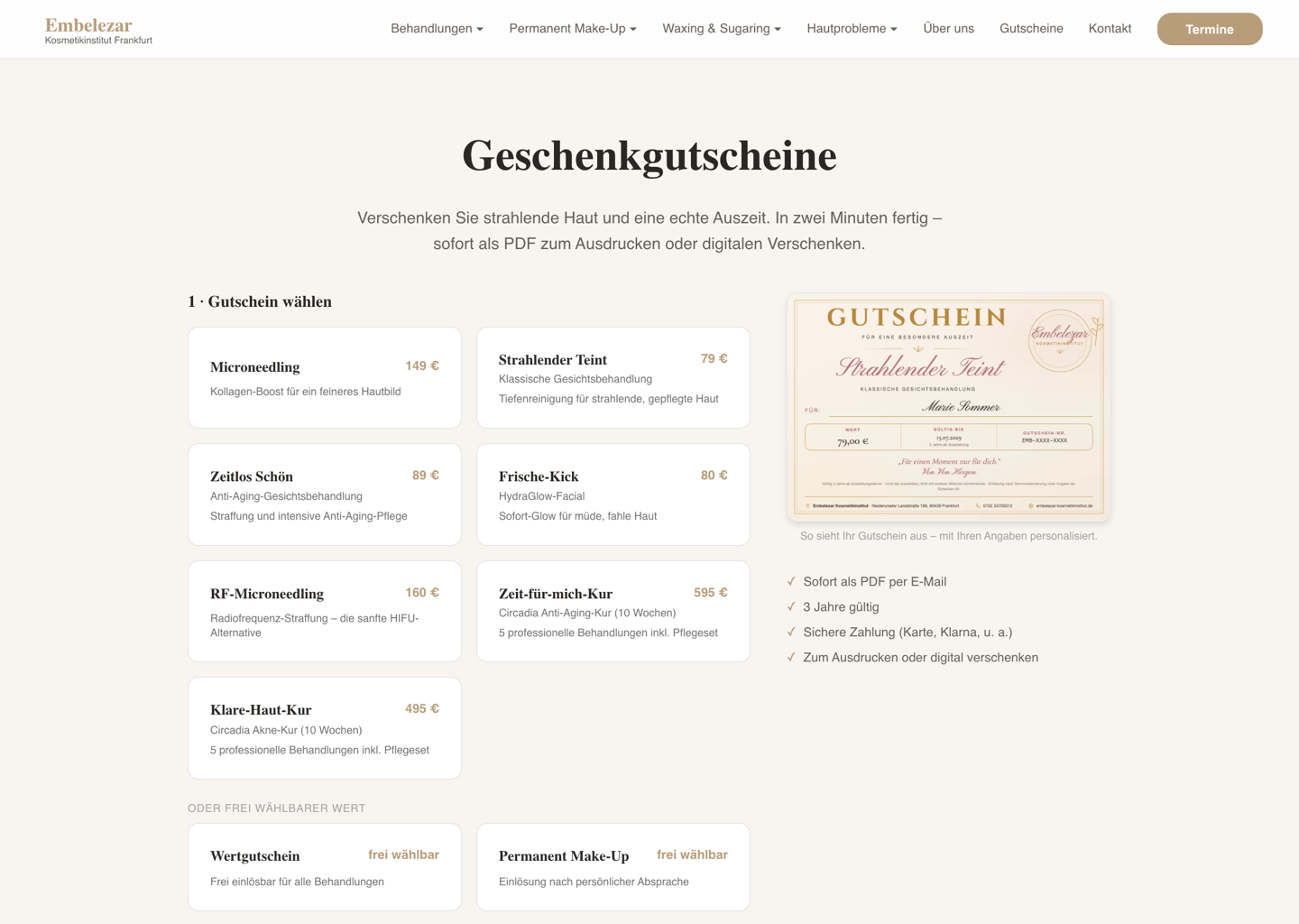 Gutschein-Shop