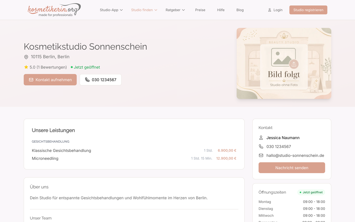 Öffentliches Studio-Verzeichnis